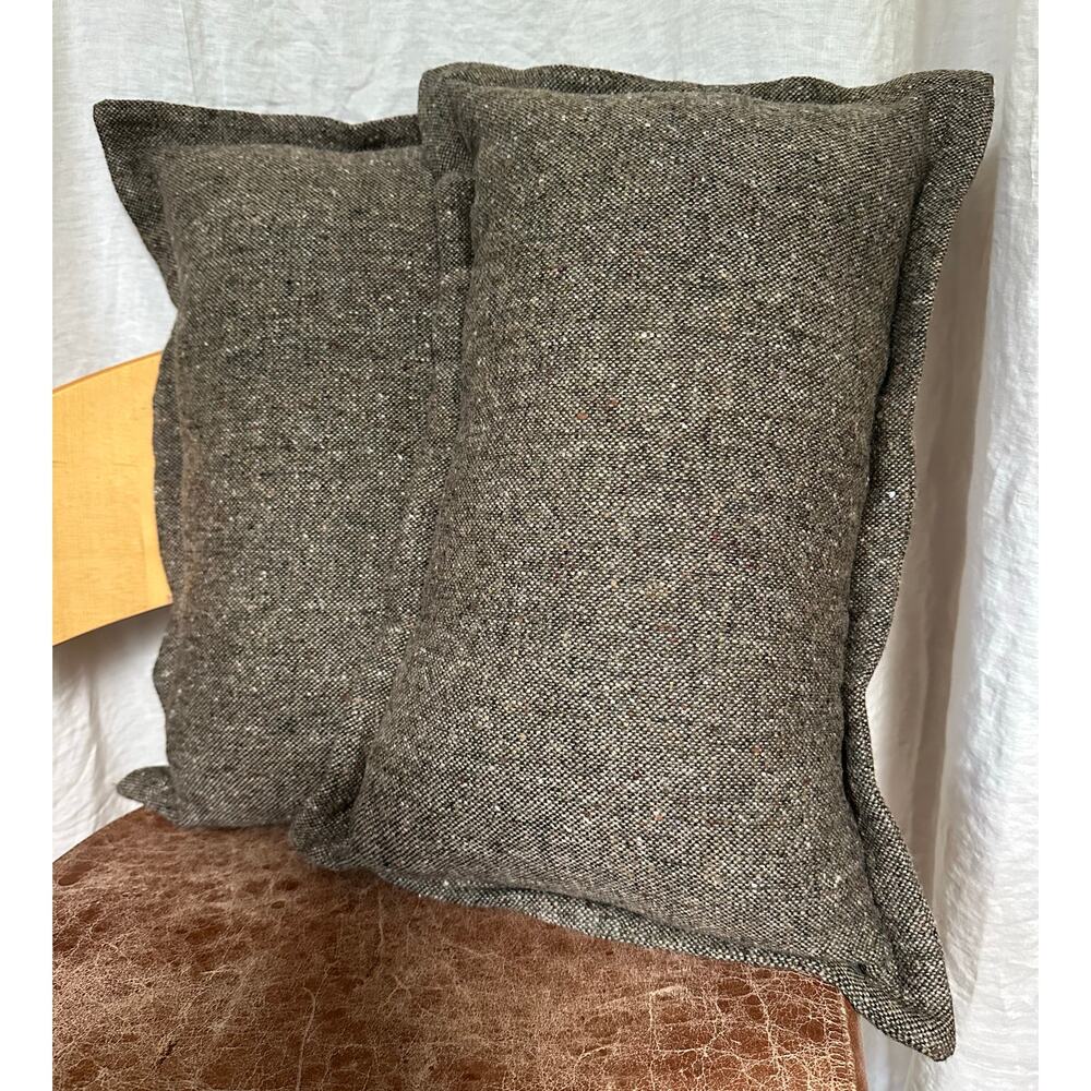 The citizenry DEIRDRE small lumbar pillows set 2, made in England wool tweed 22”